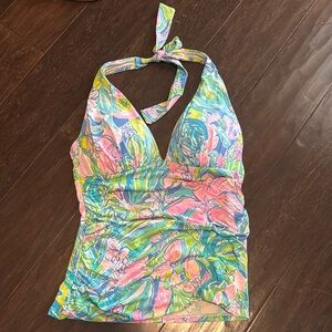 Lilly Pulitzer Colorful Halter Tankini Top